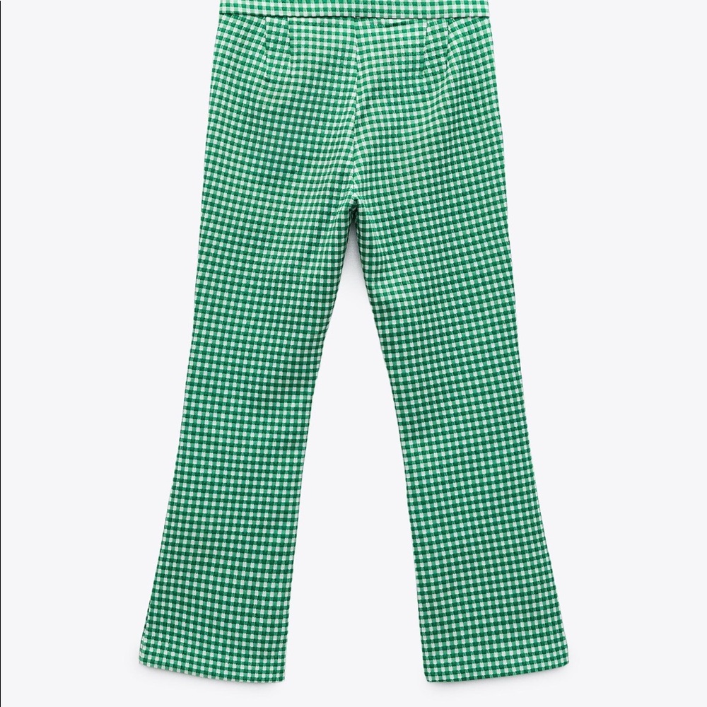 Zara Gingham Flared Trousers